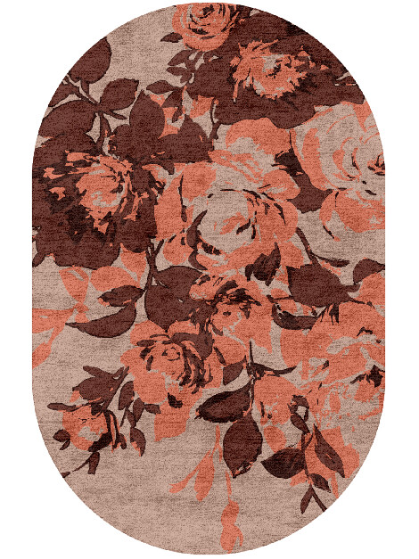 Rosarium Floral Capsule Hand Tufted Bamboo Silk Custom Rug by Rug Artisan