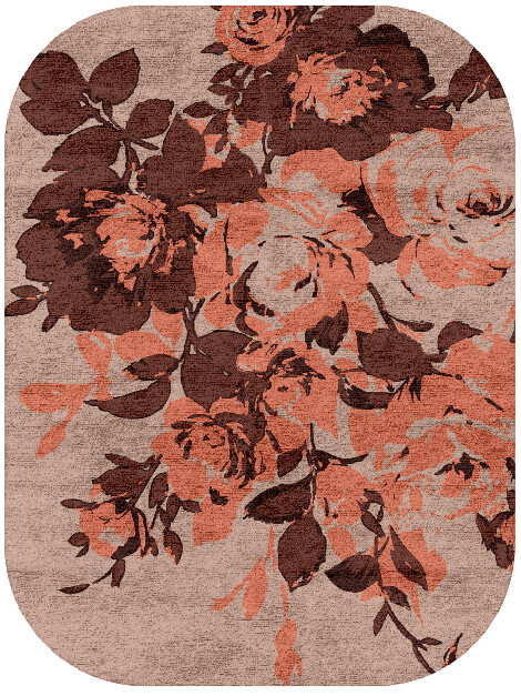 Rosarium Floral Oblong Hand Tufted Bamboo Silk Custom Rug by Rug Artisan