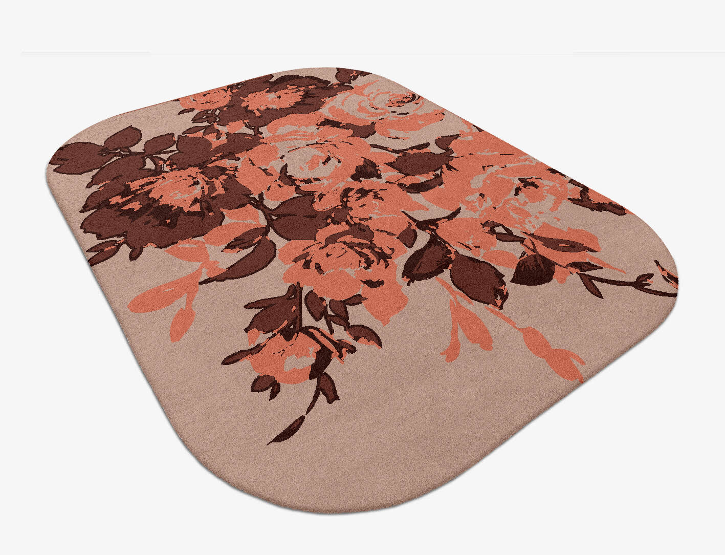Rosarium Floral Oblong Hand Tufted Pure Wool Custom Rug by Rug Artisan