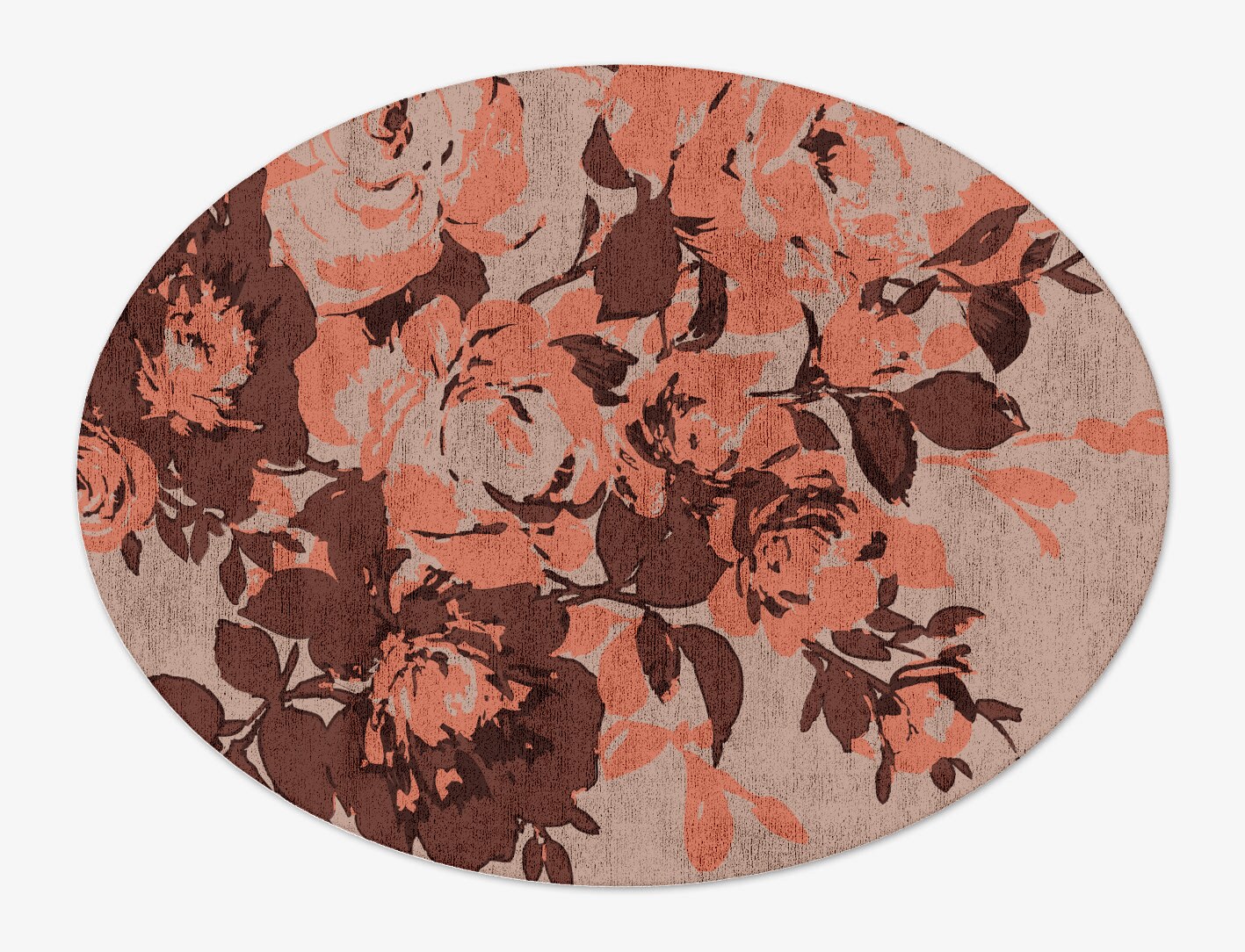 Rosarium Floral Oval Hand Tufted Bamboo Silk Custom Rug by Rug Artisan