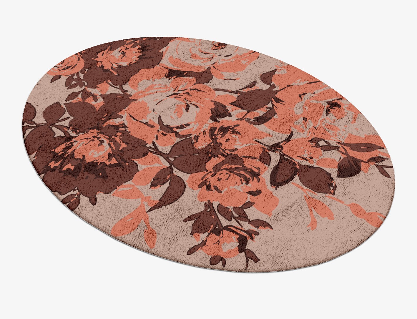 Rosarium Floral Oval Hand Tufted Bamboo Silk Custom Rug by Rug Artisan