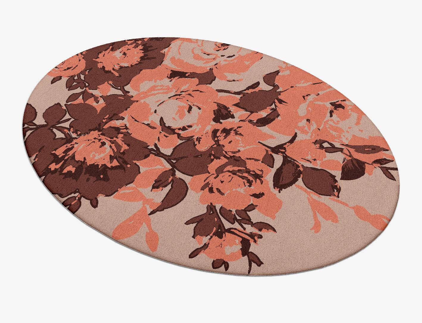 Rosarium Floral Oval Hand Tufted Pure Wool Custom Rug by Rug Artisan