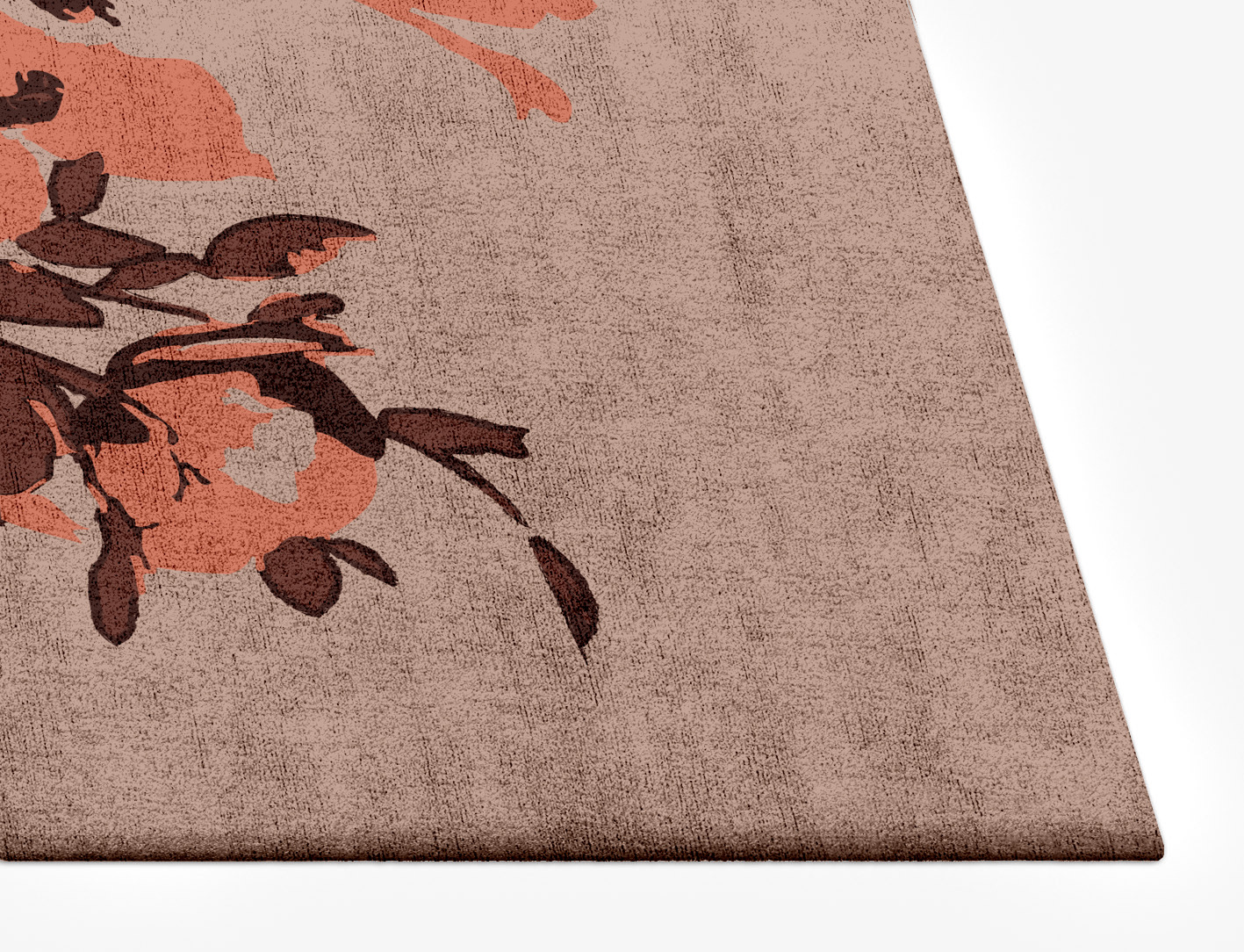 Rosarium Floral Rectangle Hand Tufted Bamboo Silk Custom Rug by Rug Artisan