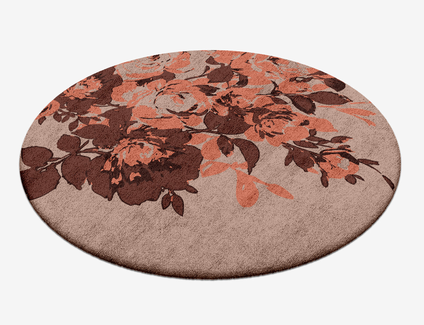 Rosarium Floral Round Hand Tufted Bamboo Silk Custom Rug by Rug Artisan