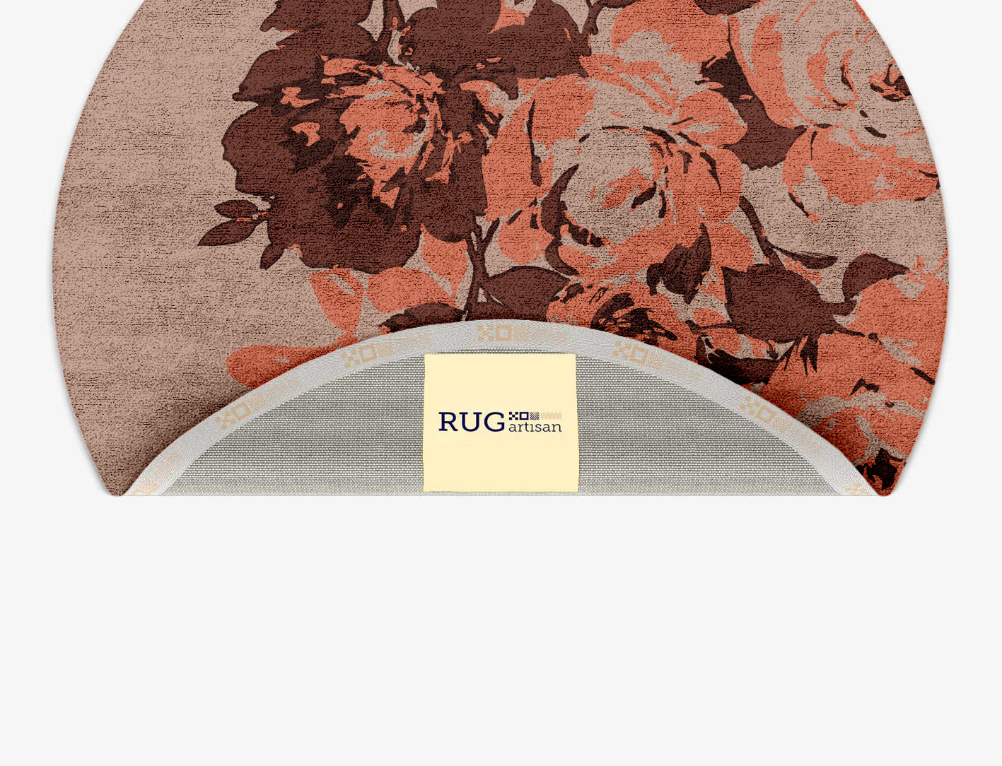 Rosarium Floral Round Hand Tufted Bamboo Silk Custom Rug by Rug Artisan