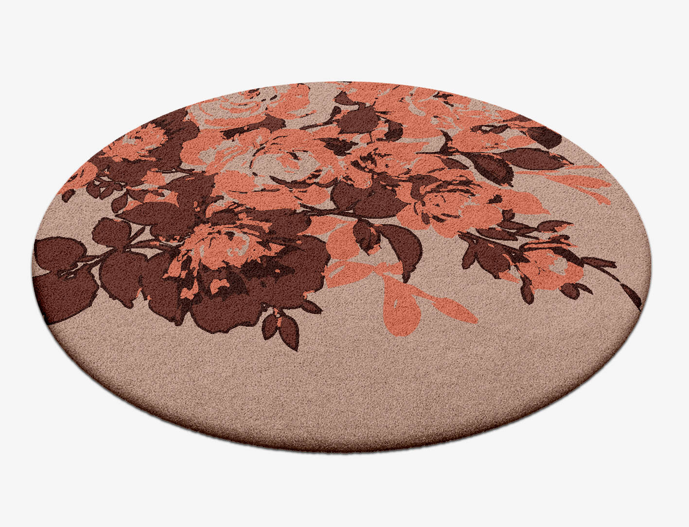 Rosarium Floral Round Hand Tufted Pure Wool Custom Rug by Rug Artisan