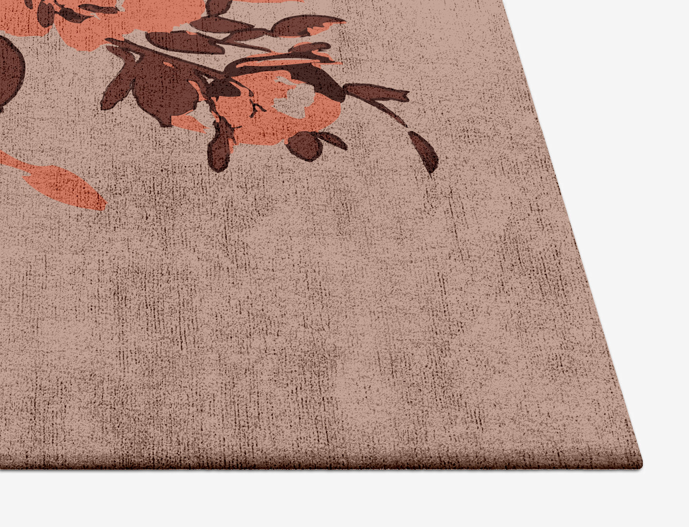 Rosarium Floral Square Hand Tufted Bamboo Silk Custom Rug by Rug Artisan