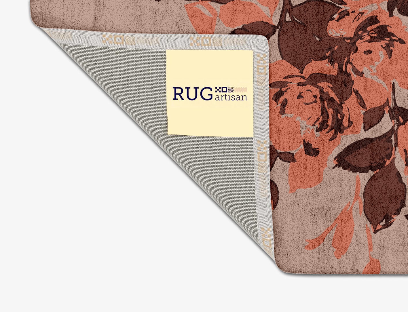Rosarium Floral Square Hand Tufted Bamboo Silk Custom Rug by Rug Artisan