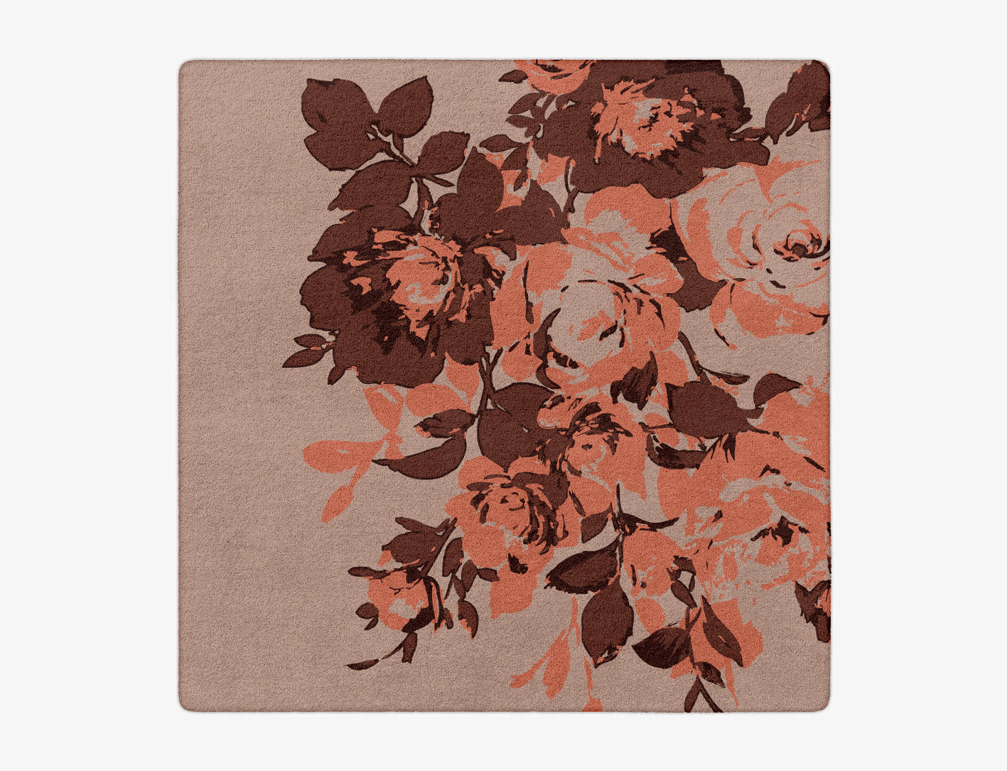 Rosarium Floral Square Hand Tufted Pure Wool Custom Rug by Rug Artisan