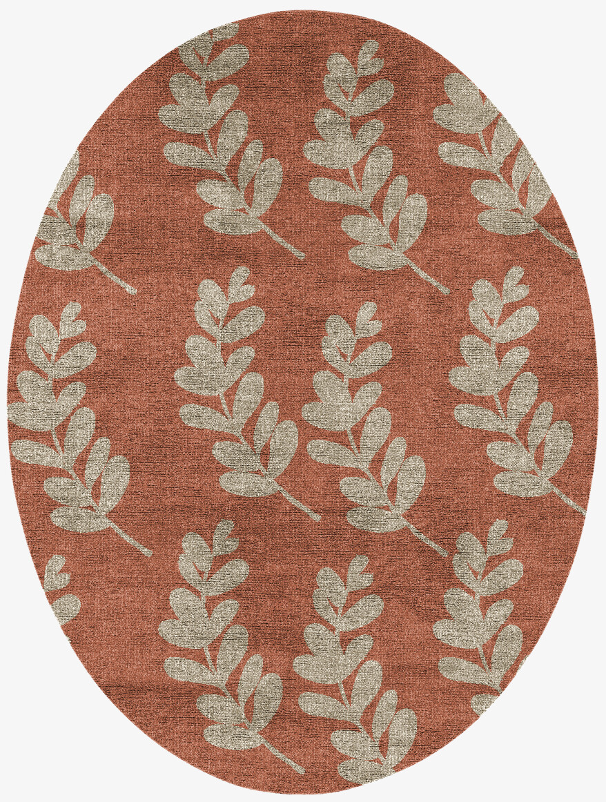 Rosemary Floral Oval Flatweave Bamboo Silk Custom Rug by Rug Artisan