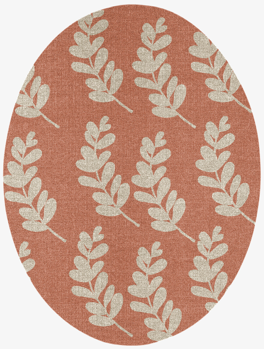 Rosemary Floral Oval Flatweave New Zealand Wool Custom Rug by Rug Artisan