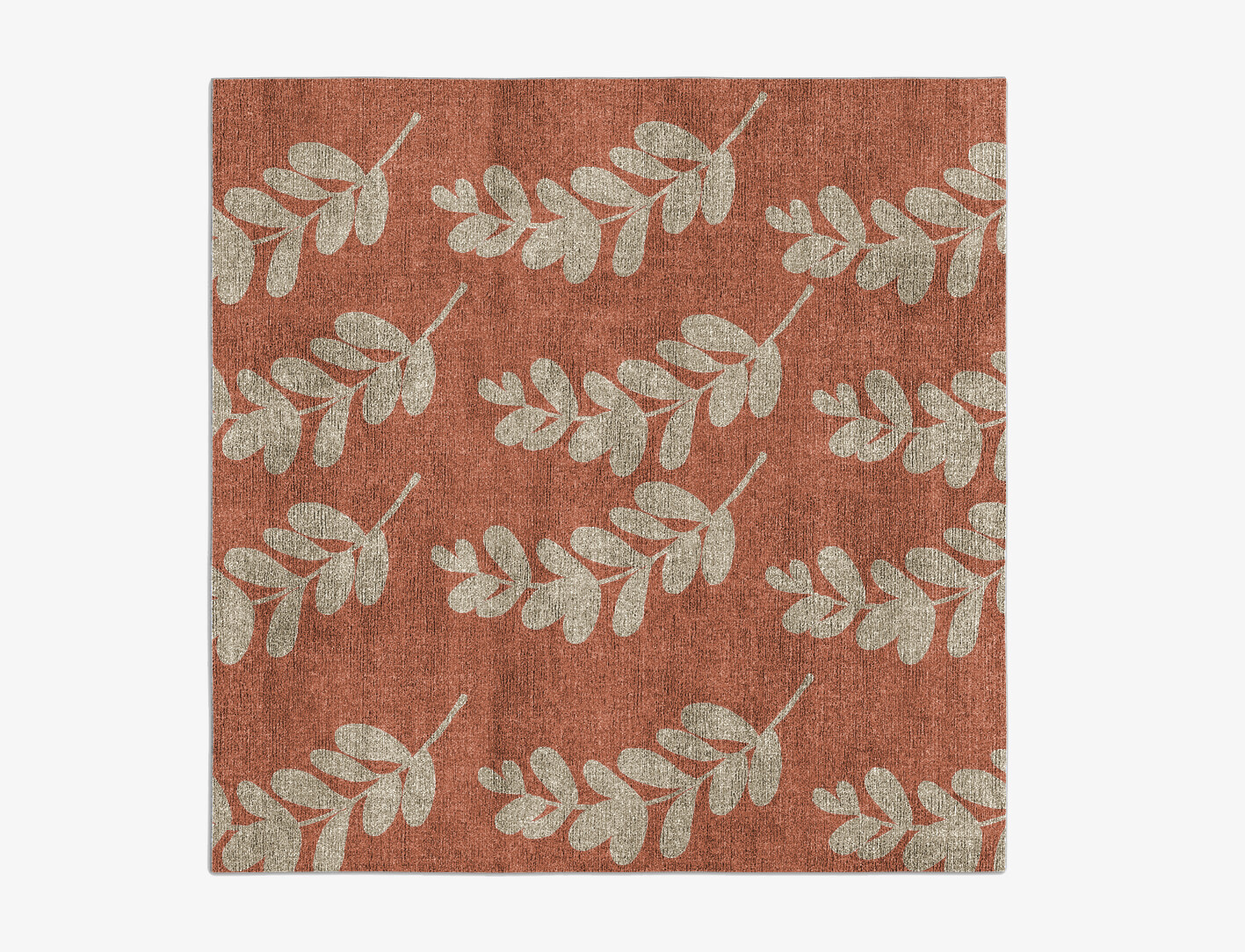 Rosemary Floral Square Flatweave Bamboo Silk Custom Rug by Rug Artisan