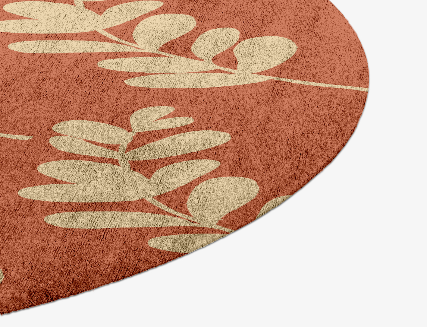 Rosemary Floral Round Hand Knotted Bamboo Silk Custom Rug by Rug Artisan