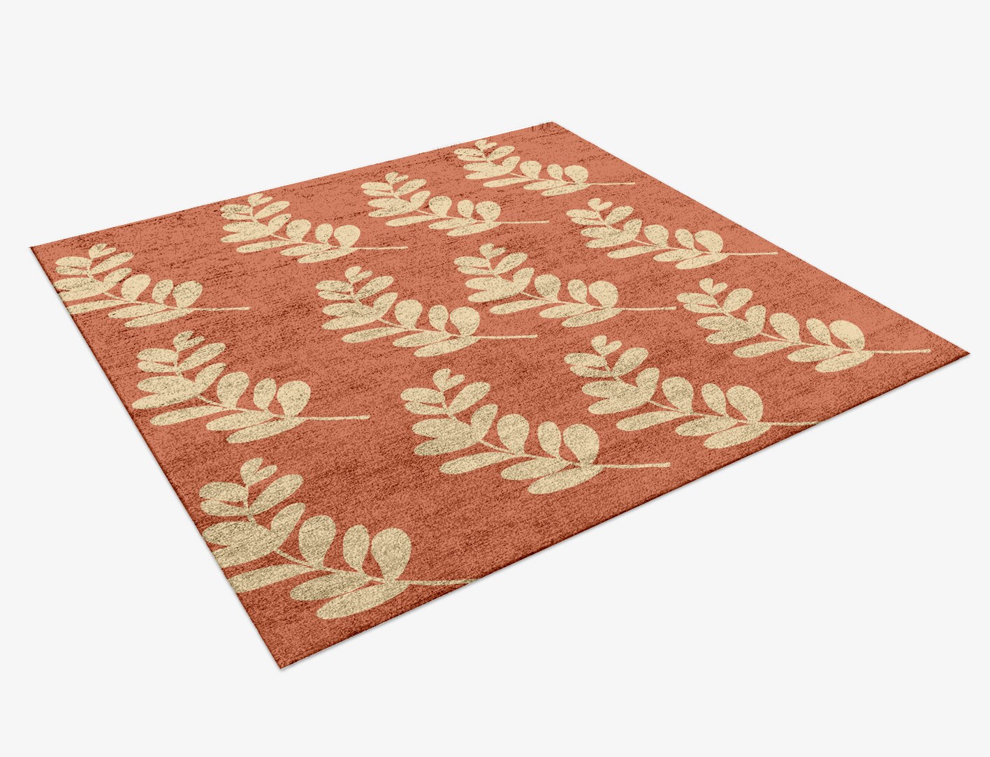 Rosemary Floral Square Hand Knotted Bamboo Silk Custom Rug by Rug Artisan