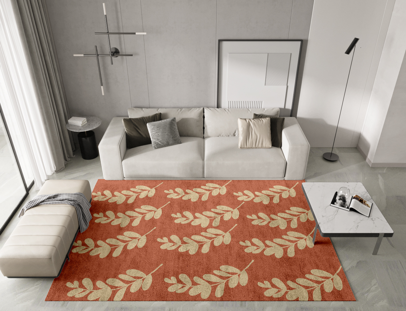 Rosemary Floral Rectangle Hand Tufted Bamboo Silk Custom Rug by Rug Artisan