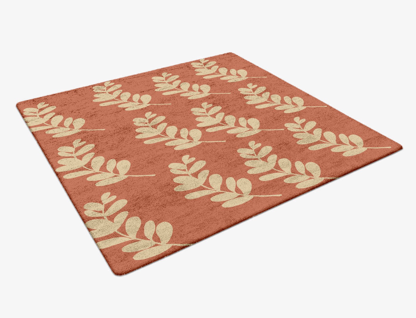 Rosemary Floral Square Hand Tufted Bamboo Silk Custom Rug by Rug Artisan