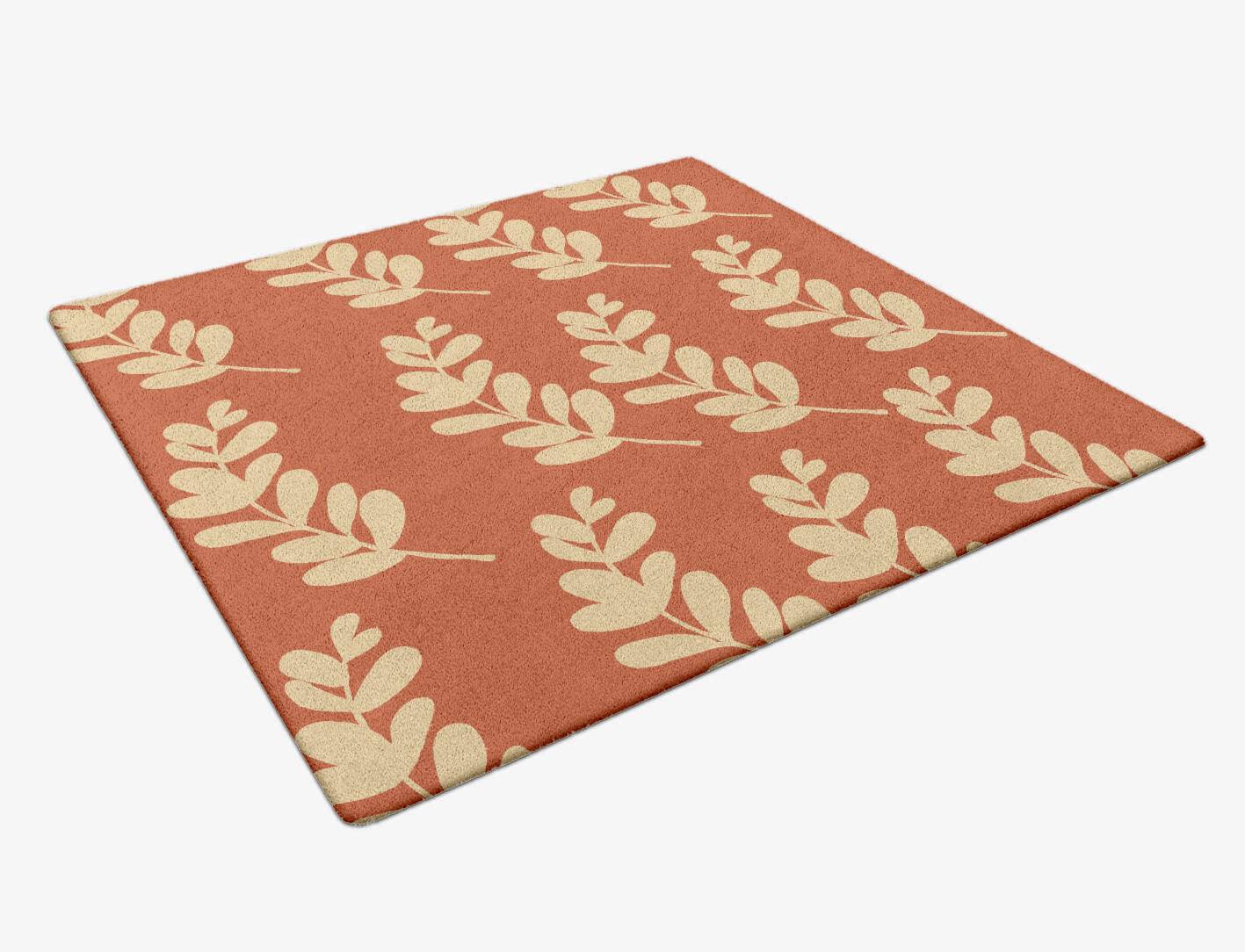 Rosemary Floral Square Hand Tufted Pure Wool Custom Rug by Rug Artisan