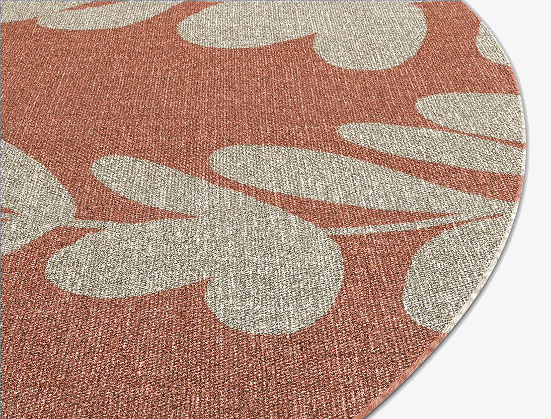 Rosemary Floral Round Outdoor Recycled Yarn Custom Rug by Rug Artisan