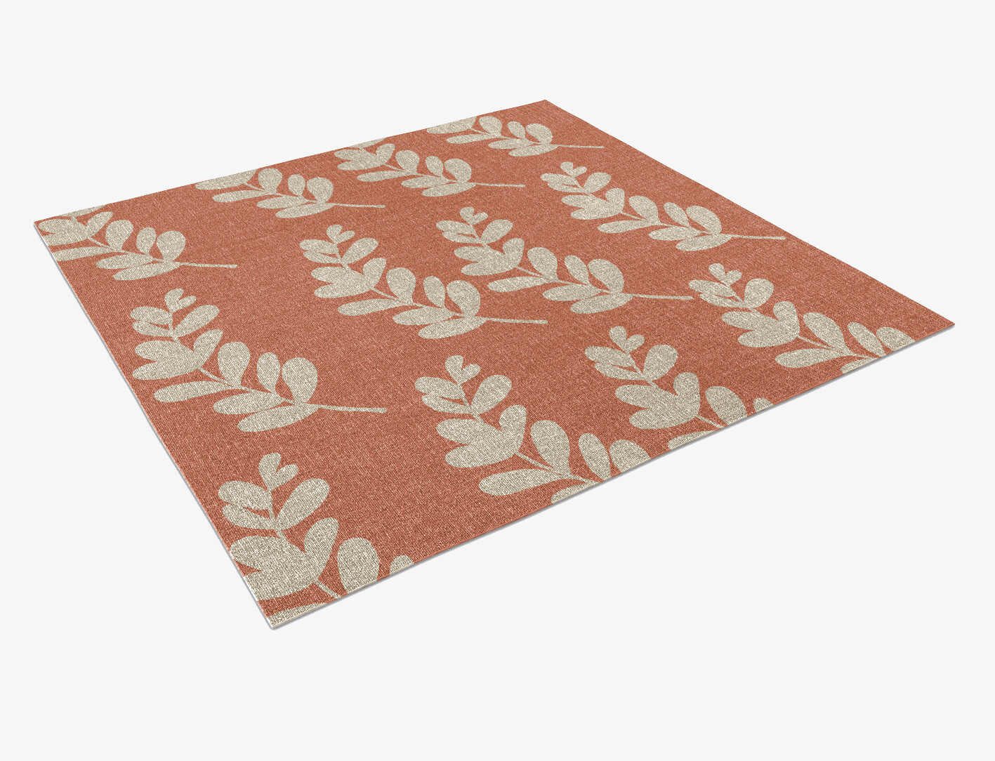 Rosemary Floral Square Outdoor Recycled Yarn Custom Rug by Rug Artisan