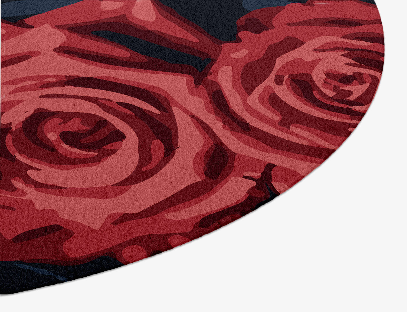 Roses Floral Oval Hand Knotted Tibetan Wool Custom Rug by Rug Artisan