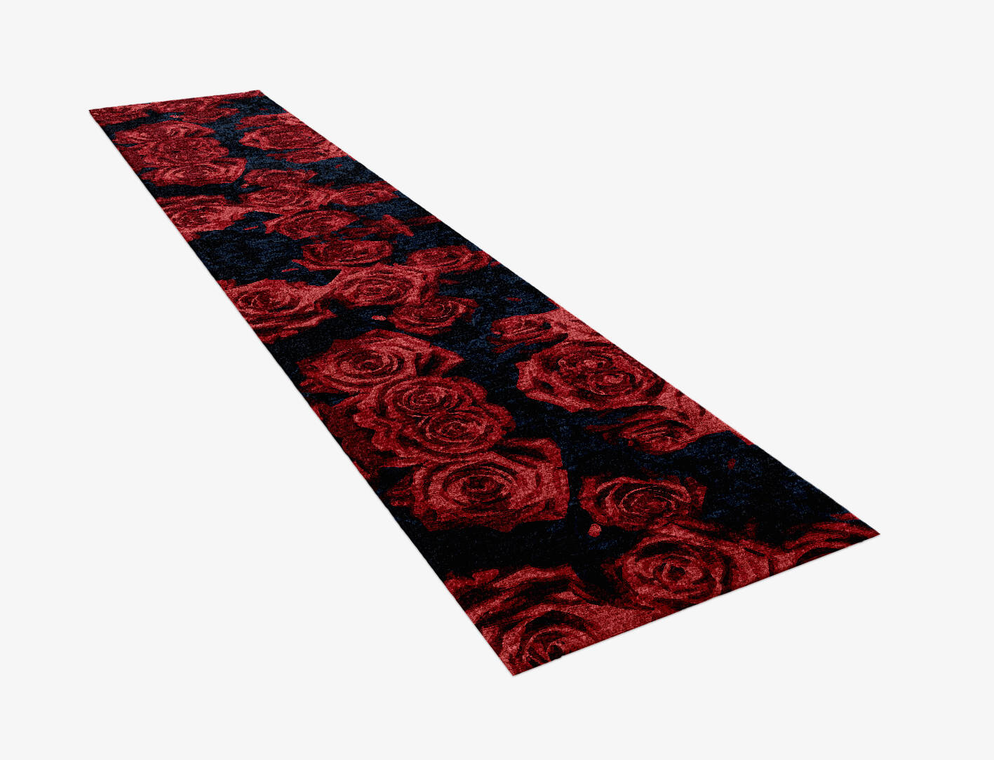 Roses Floral Runner Hand Knotted Bamboo Silk Custom Rug by Rug Artisan