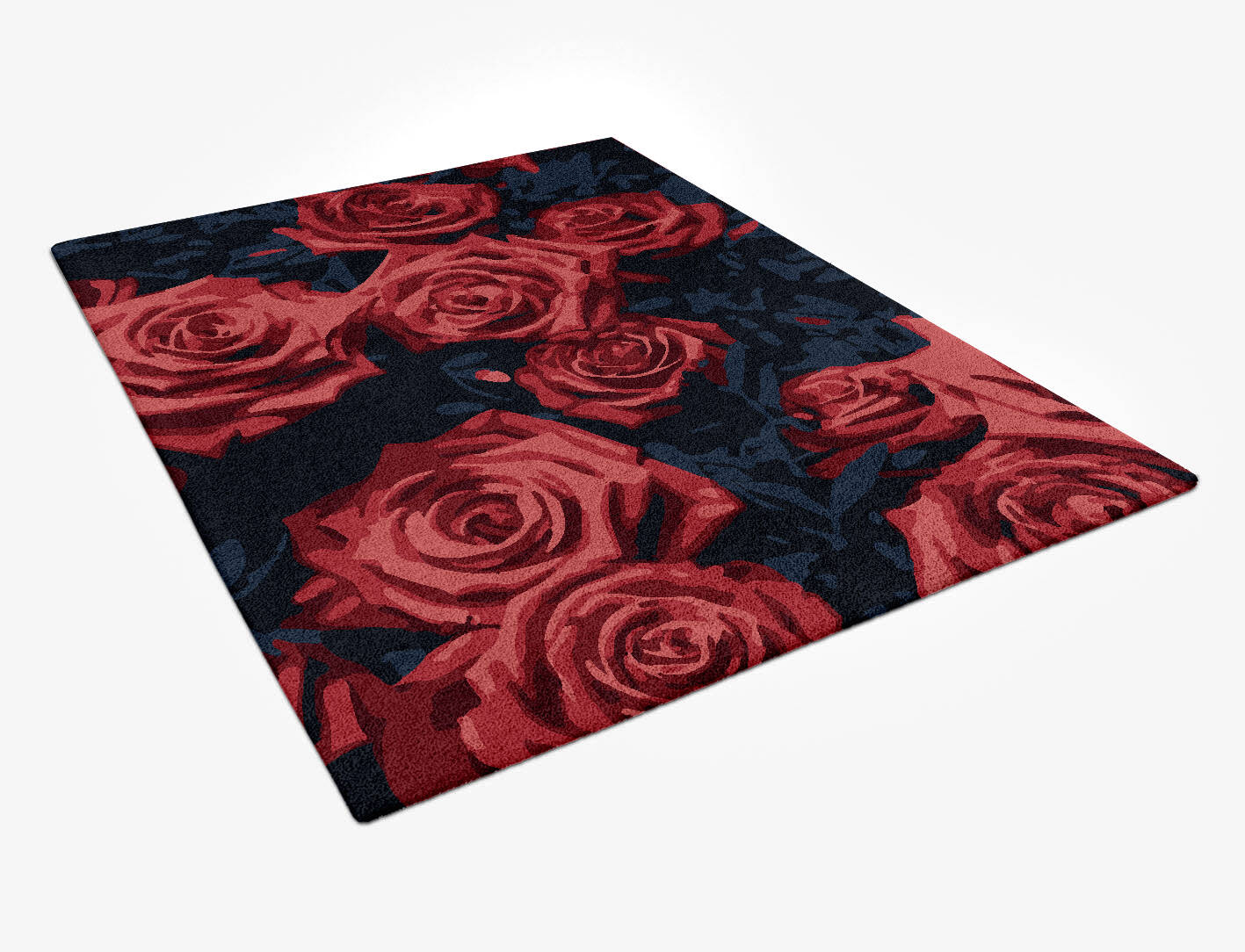 Roses Floral Rectangle Hand Tufted Pure Wool Custom Rug by Rug Artisan