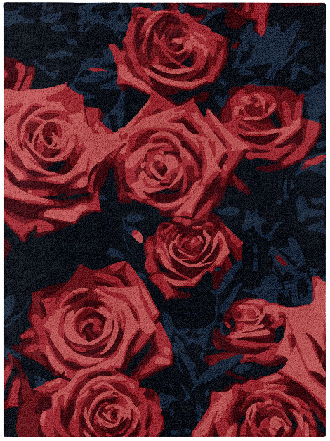 Roses Floral Rectangle Hand Tufted Pure Wool Custom Rug by Rug Artisan
