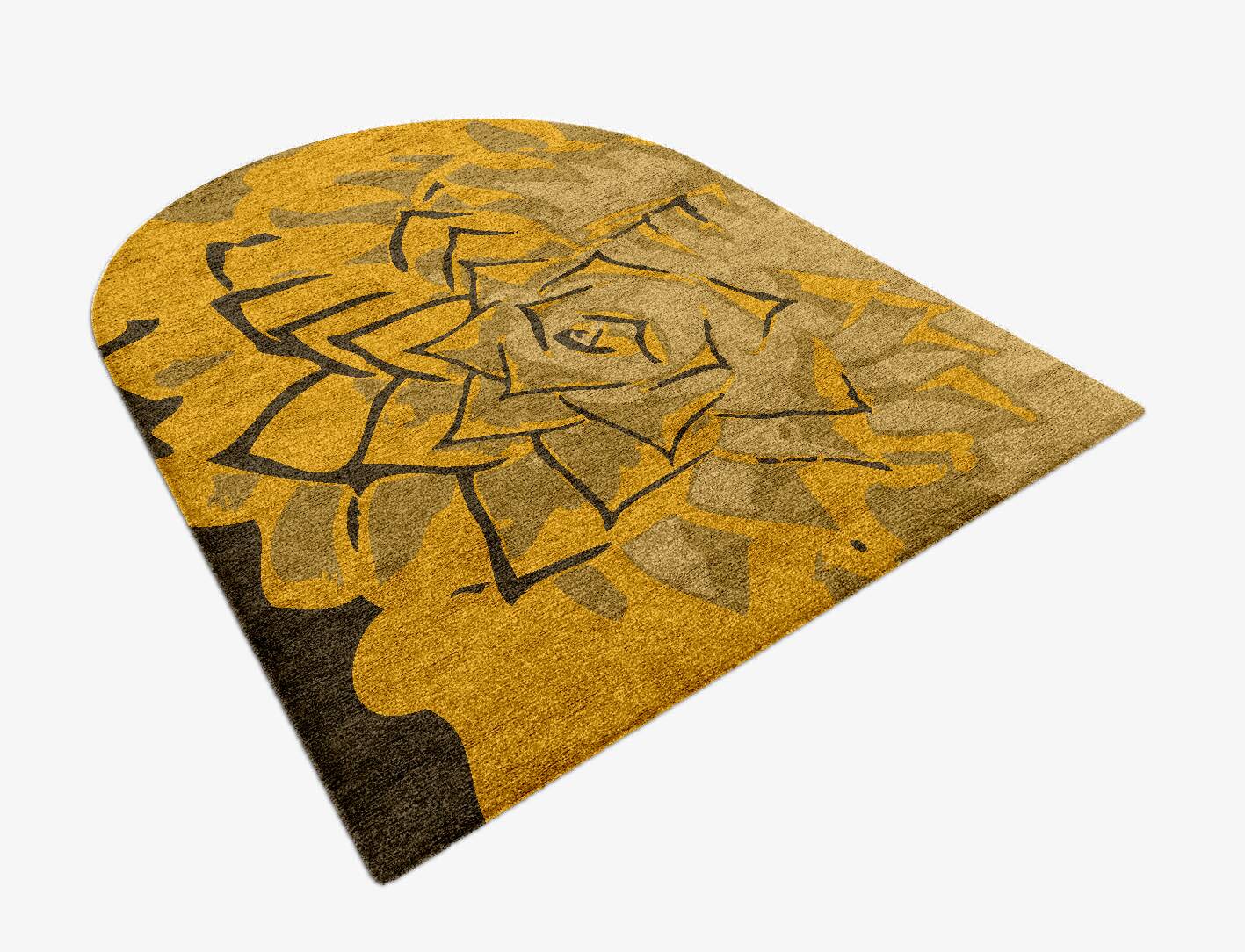 Rosette Abstract Arch Hand Knotted Bamboo Silk Custom Rug by Rug Artisan