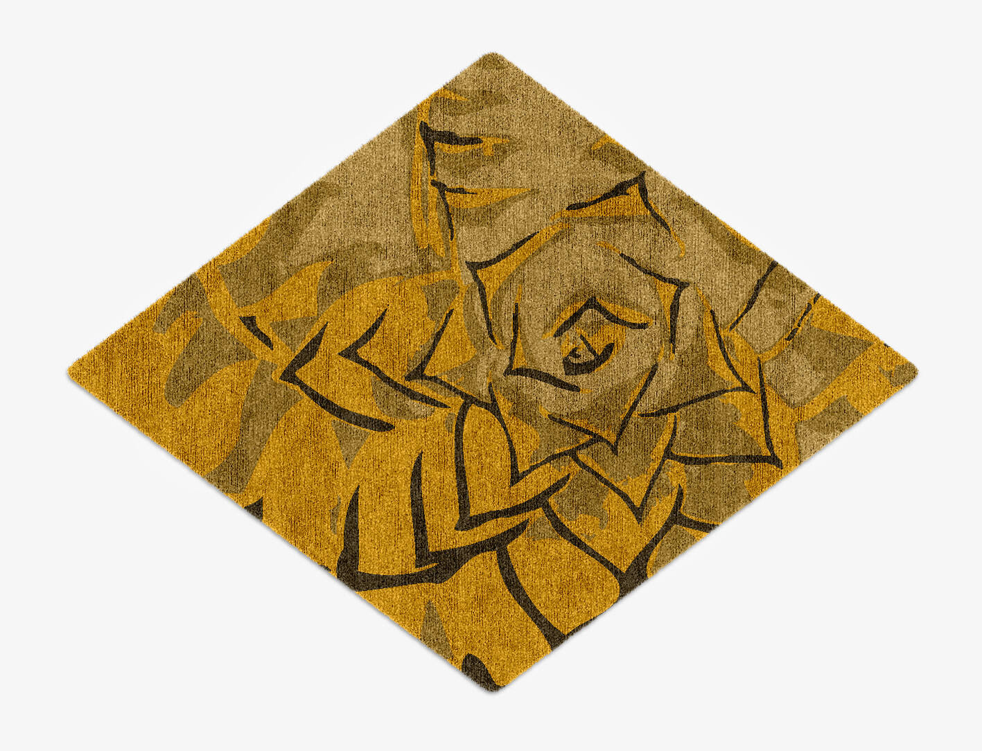 Rosette Abstract Diamond Hand Knotted Bamboo Silk Custom Rug by Rug Artisan