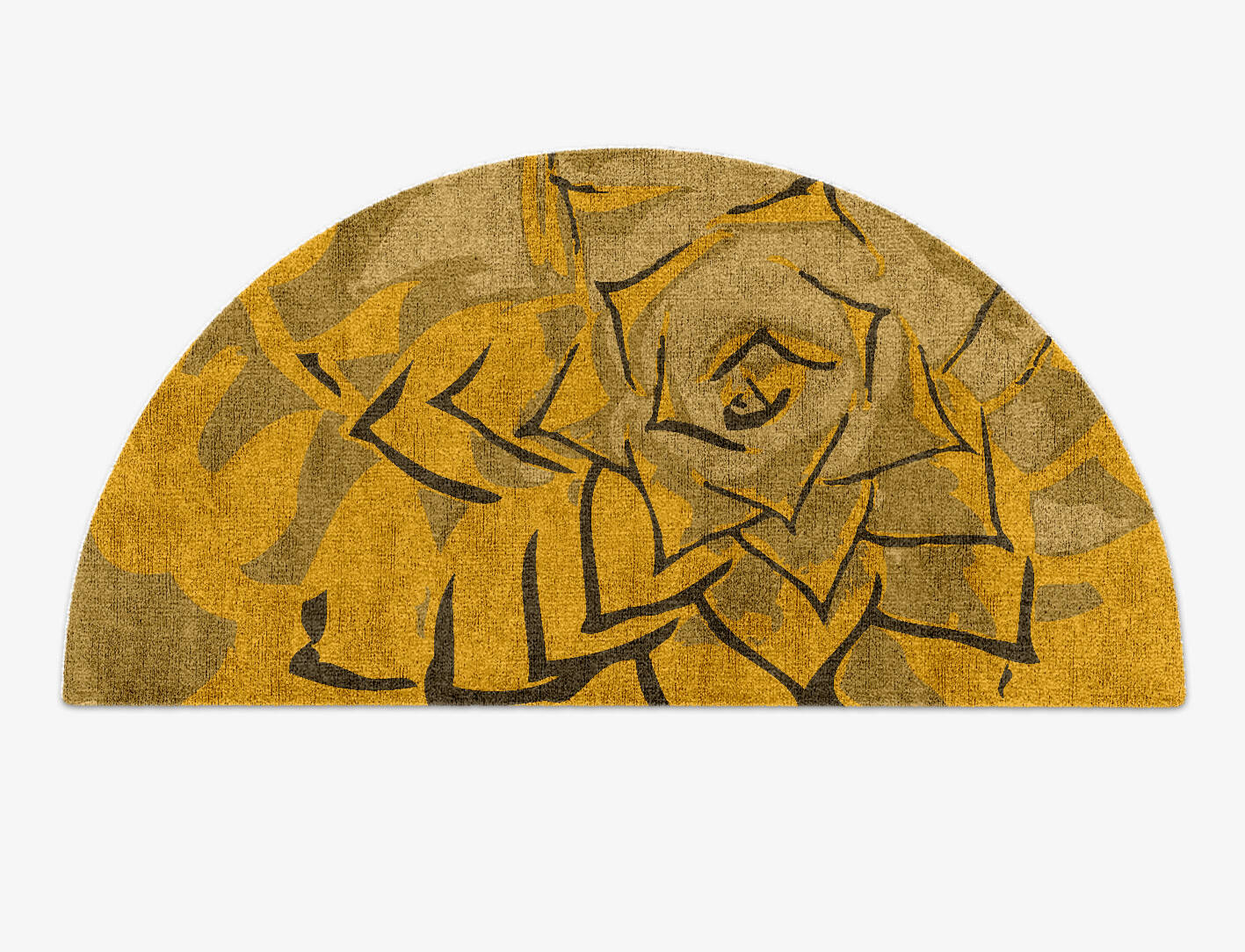 Rosette Abstract Halfmoon Hand Knotted Bamboo Silk Custom Rug by Rug Artisan