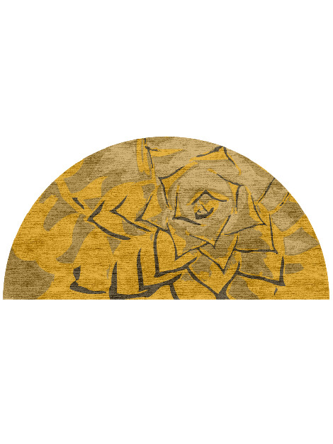 Rosette Abstract Halfmoon Hand Knotted Bamboo Silk Custom Rug by Rug Artisan
