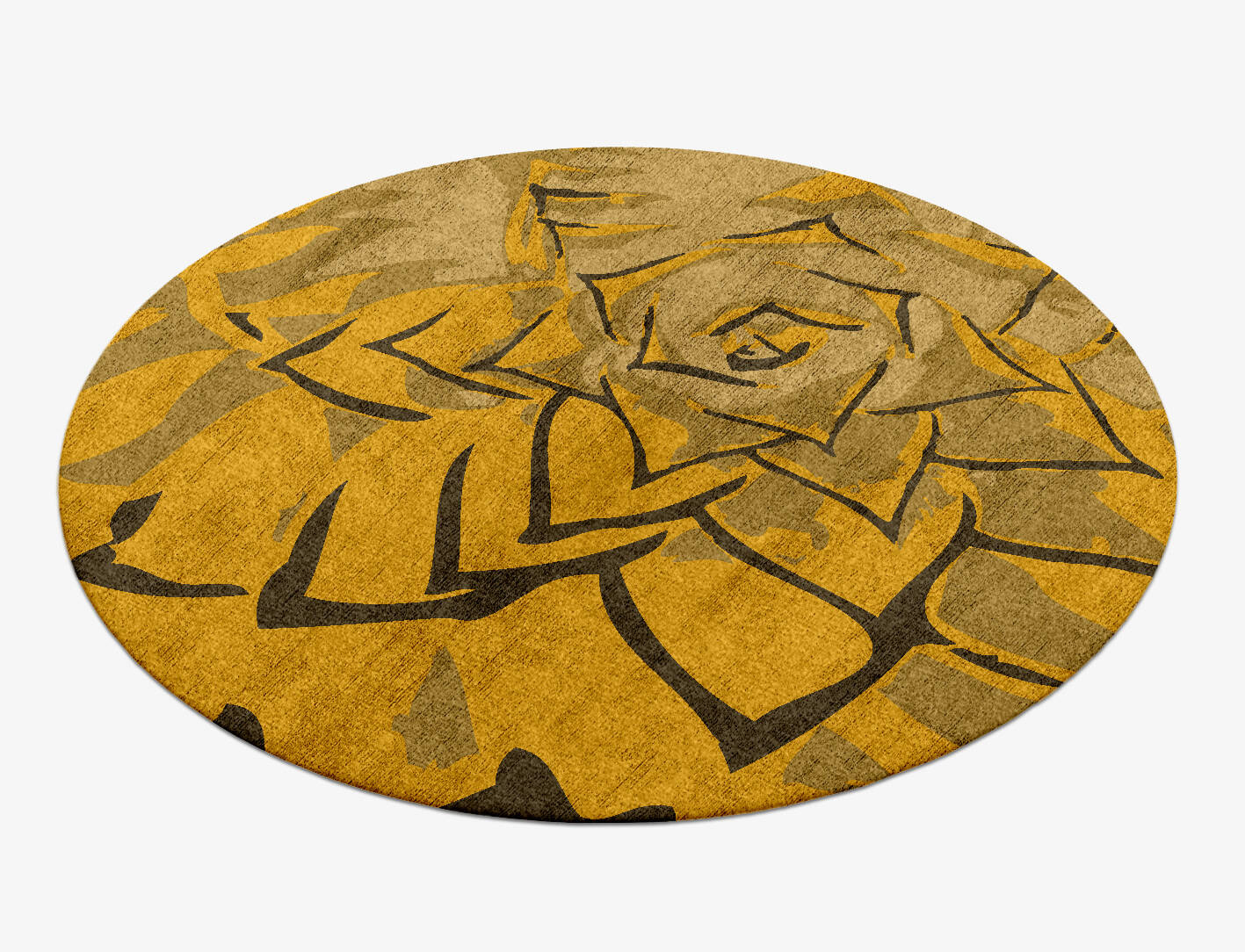 Rosette Abstract Round Hand Knotted Bamboo Silk Custom Rug by Rug Artisan