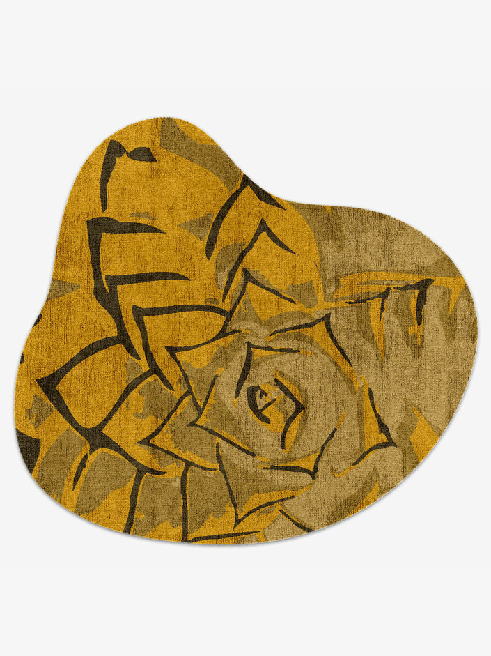 Rosette Abstract Splash Hand Knotted Bamboo Silk Custom Rug by Rug Artisan