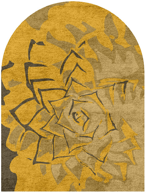 Rosette Abstract Arch Hand Tufted Bamboo Silk Custom Rug by Rug Artisan