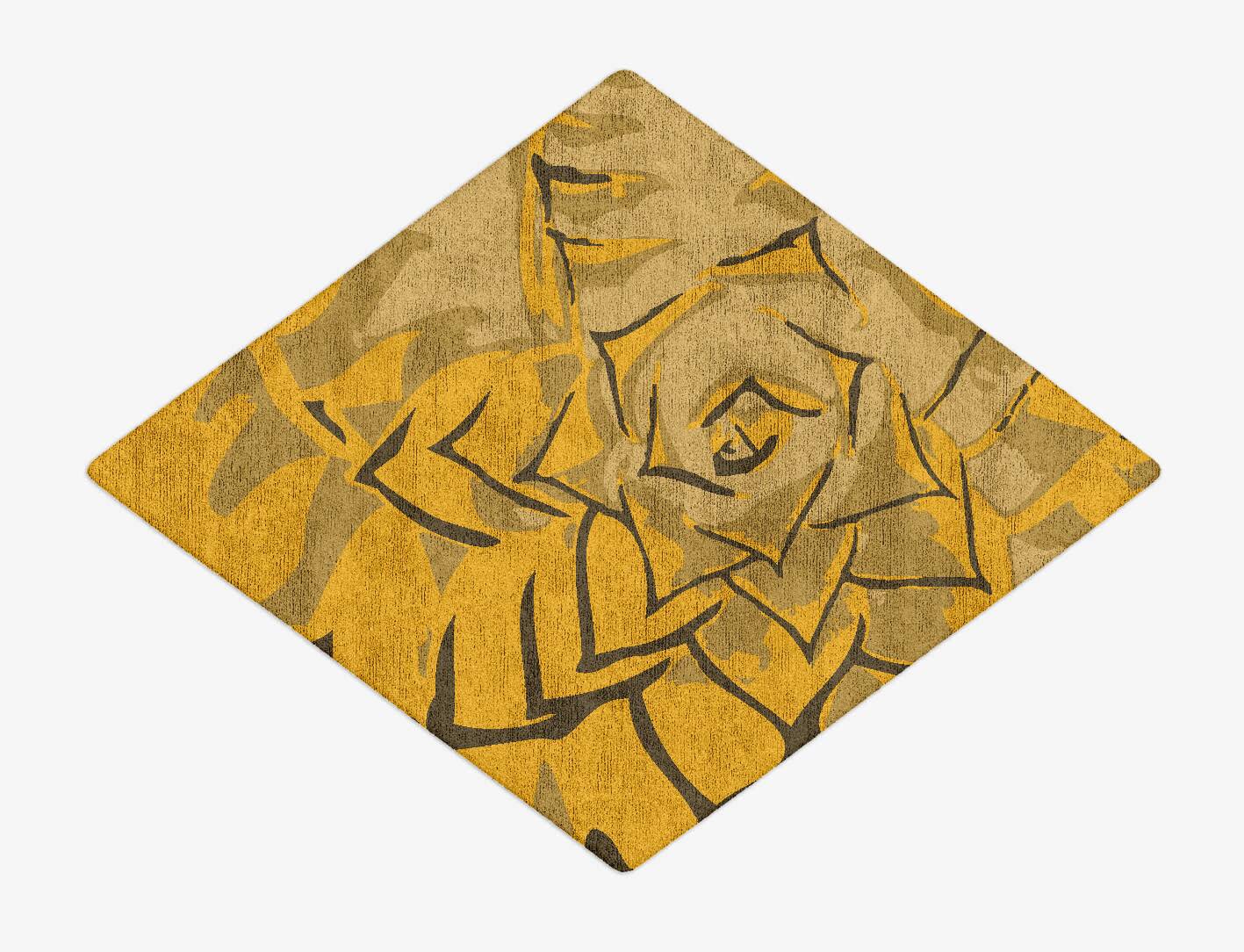 Rosette Abstract Diamond Hand Tufted Bamboo Silk Custom Rug by Rug Artisan