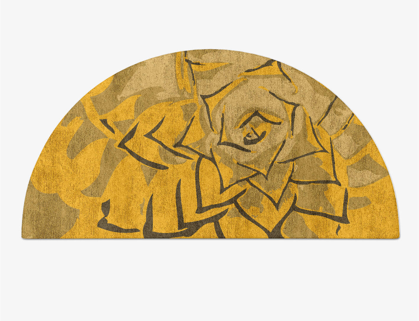 Rosette Abstract Halfmoon Hand Tufted Bamboo Silk Custom Rug by Rug Artisan