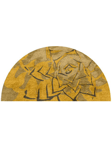 Rosette Abstract Halfmoon Hand Tufted Bamboo Silk Custom Rug by Rug Artisan