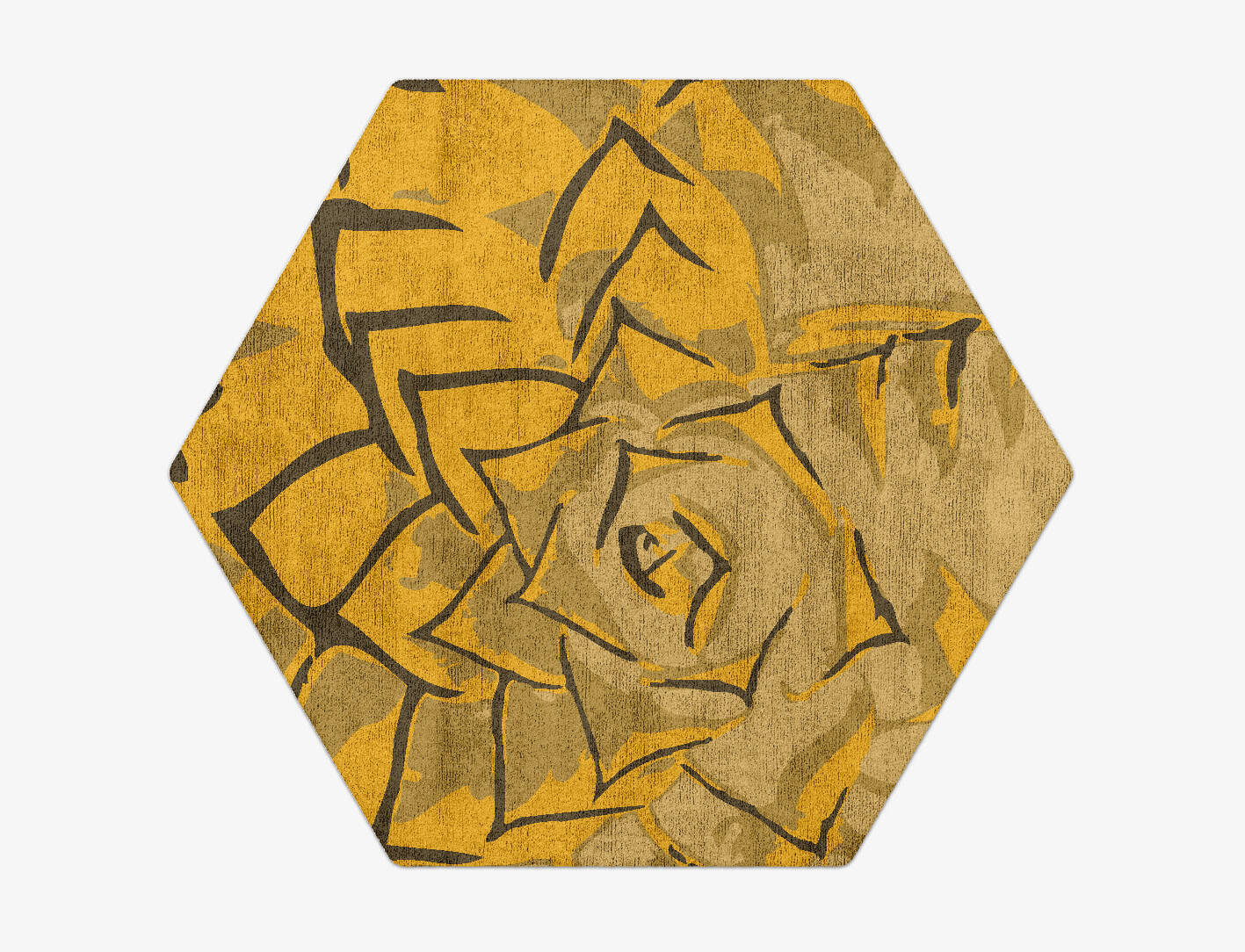 Rosette Abstract Hexagon Hand Tufted Bamboo Silk Custom Rug by Rug Artisan