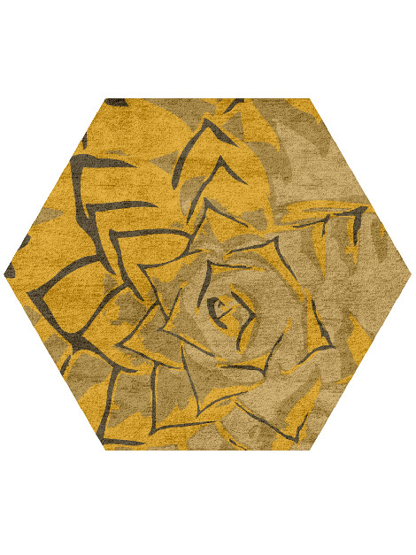 Rosette Abstract Hexagon Hand Tufted Bamboo Silk Custom Rug by Rug Artisan