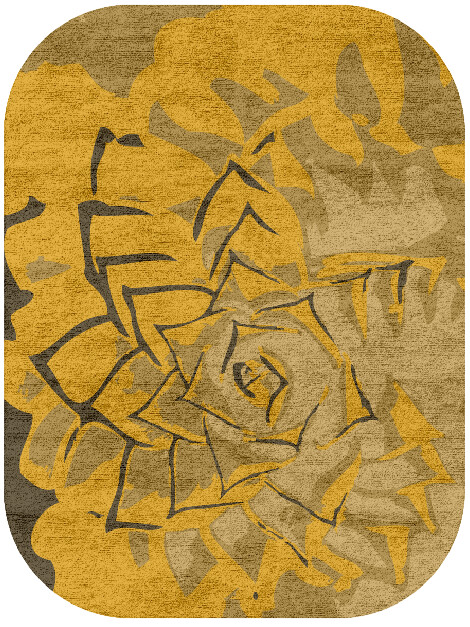 Rosette Abstract Oblong Hand Tufted Bamboo Silk Custom Rug by Rug Artisan