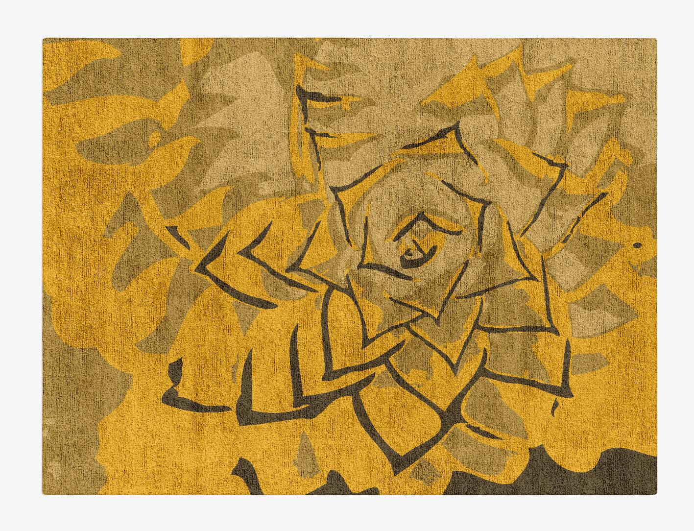Rosette Abstract Rectangle Hand Tufted Bamboo Silk Custom Rug by Rug Artisan