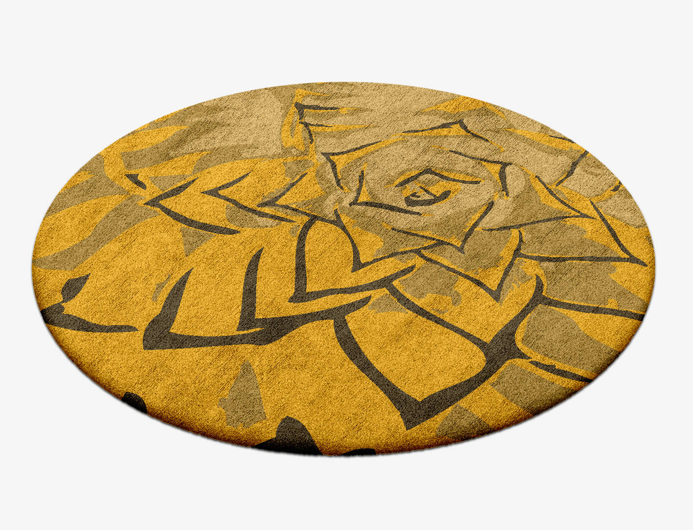 Rosette Abstract Round Hand Tufted Bamboo Silk Custom Rug by Rug Artisan