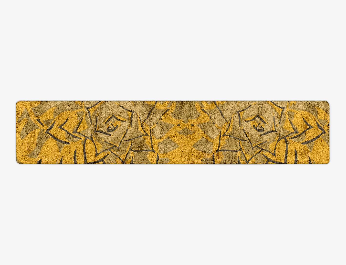 Rosette Abstract Runner Hand Tufted Bamboo Silk Custom Rug by Rug Artisan