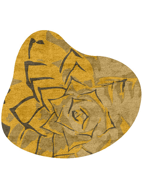 Rosette Abstract Splash Hand Tufted Bamboo Silk Custom Rug by Rug Artisan
