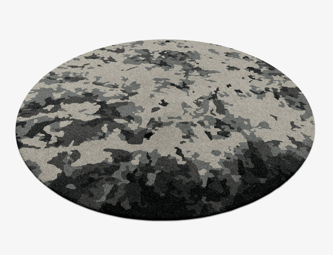 Roswell Grays Surface Art Round Hand Knotted Tibetan Wool Custom Rug by Rug Artisan