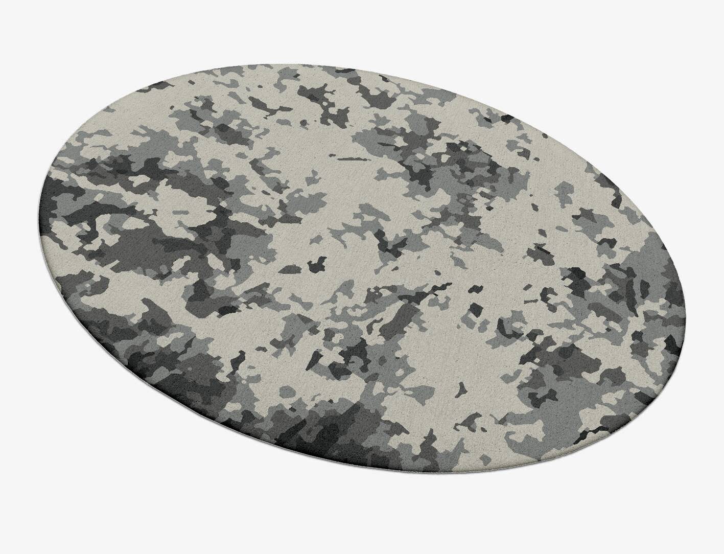Roswell Grays Surface Art Oval Hand Tufted Pure Wool Custom Rug by Rug Artisan