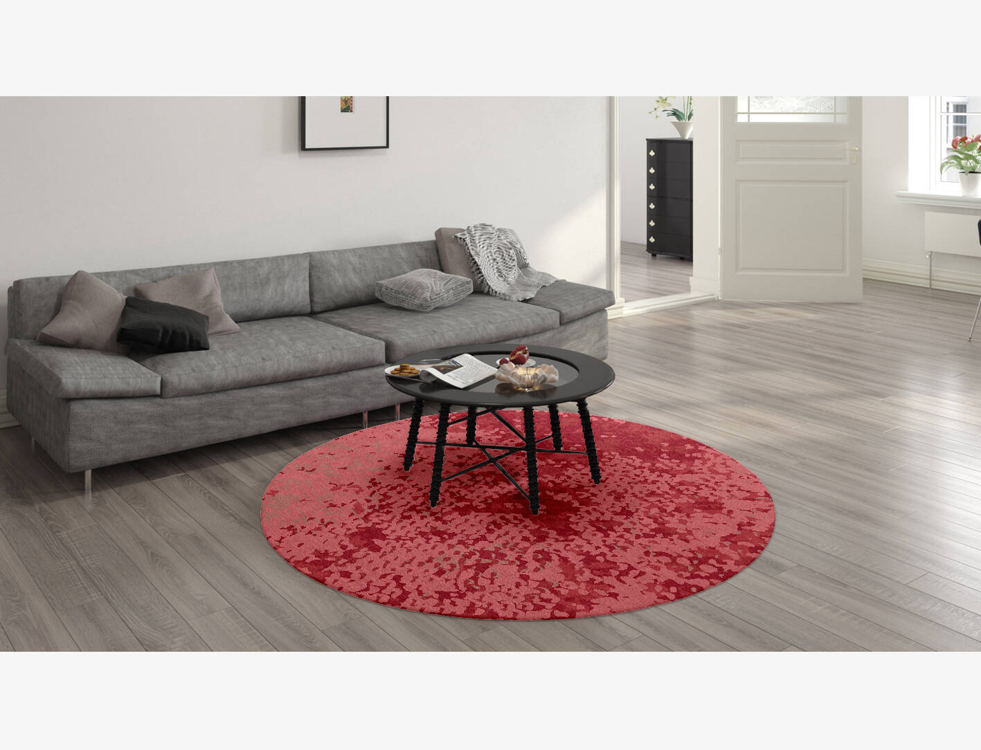 Royalia Gradation Round Hand Knotted Tibetan Wool Custom Rug by Rug Artisan