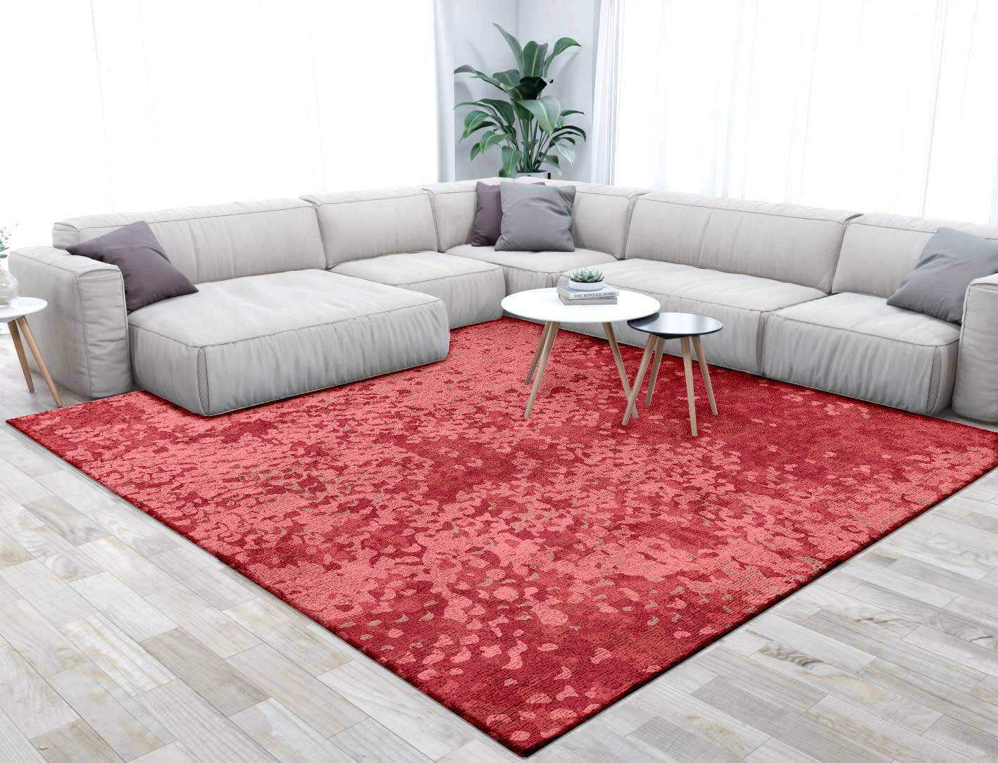 Royalia Gradation Square Hand Tufted Bamboo Silk Custom Rug by Rug Artisan