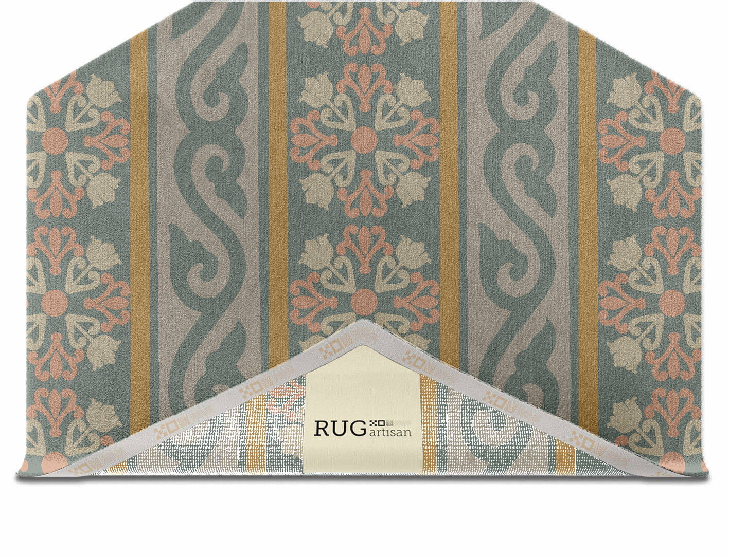 Rumi Blue Royal Hexagon Hand Knotted Tibetan Wool Custom Rug by Rug Artisan