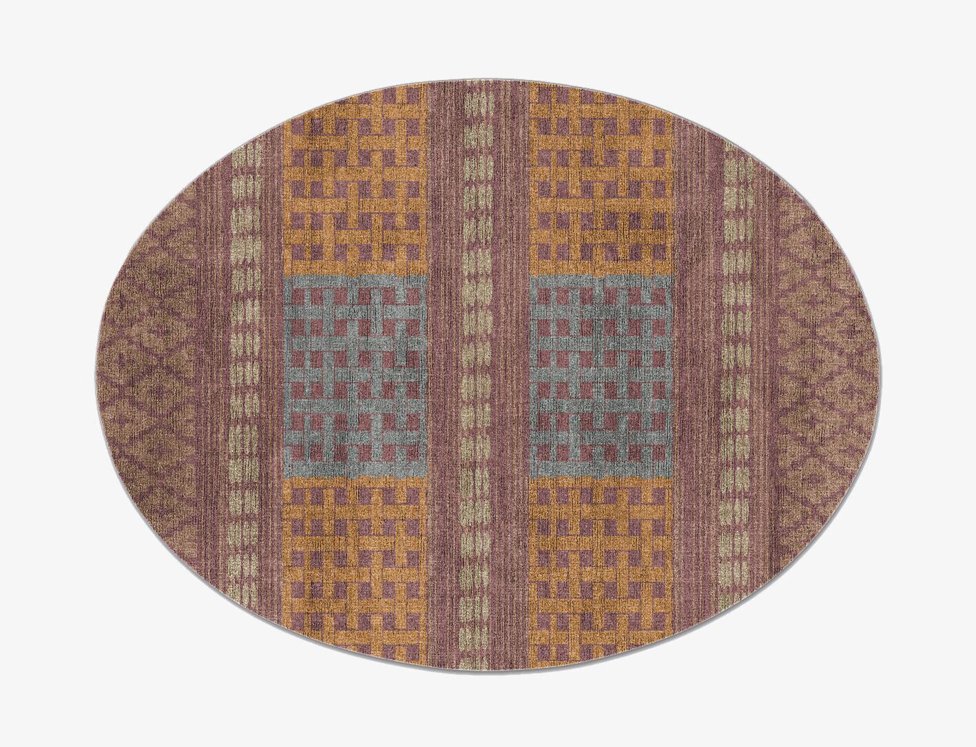Russet Flatweaves Oval Flatweave Bamboo Silk Custom Rug by Rug Artisan